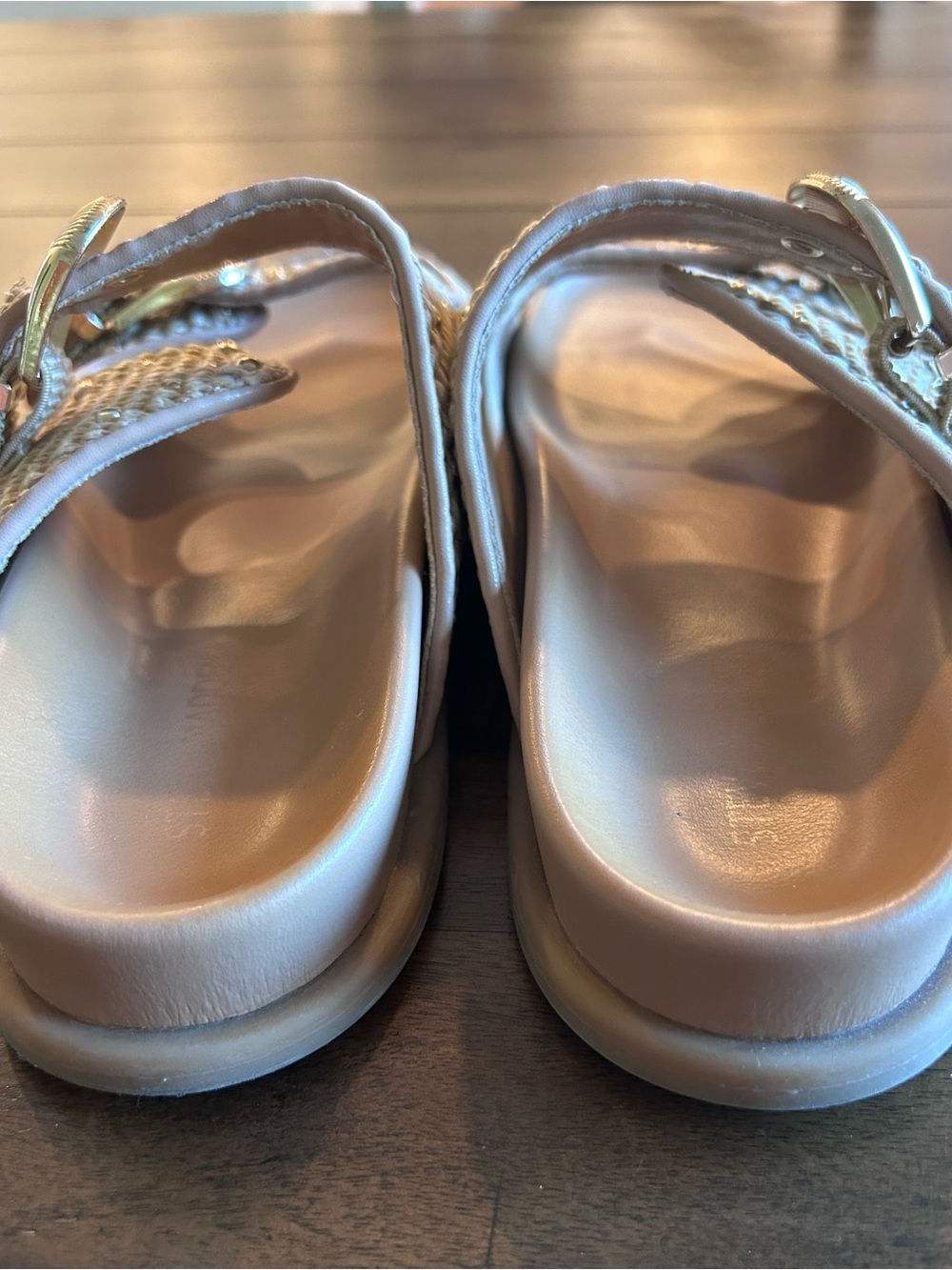 Steve Madden Zuree Sandals Size 7.5 M Gold Tan - Picture 8 of 10
